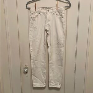 Lucky Brand Sweet Crop White Floral Embroidered Crop Jeans - Size 00/24